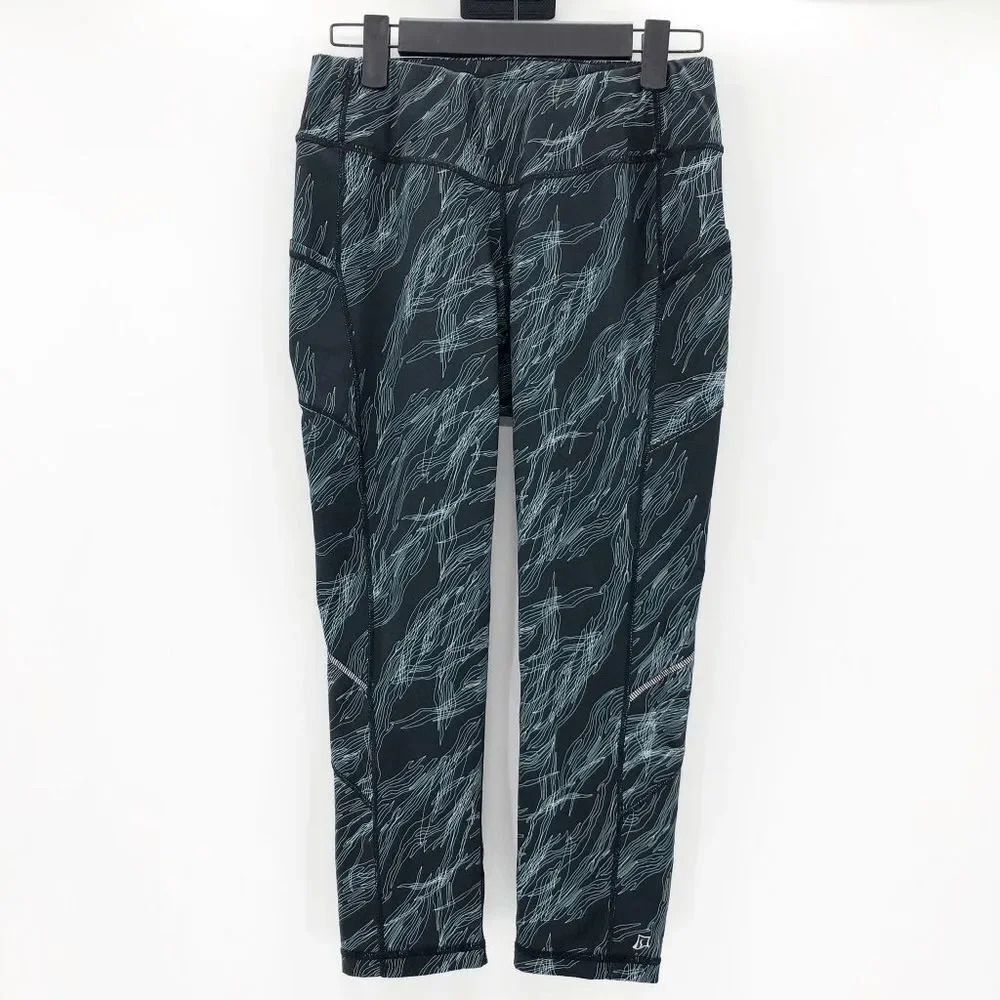 Skirt Sports Black‎ Gray Running Stretch Leggings Size S